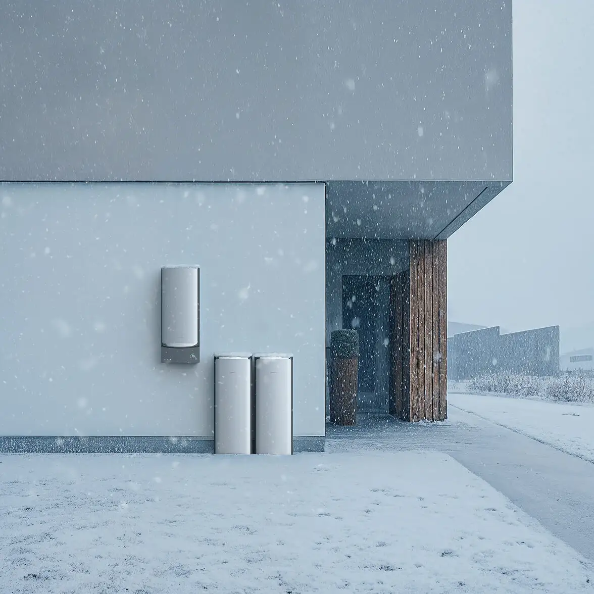 All-weather home battery backup in snow